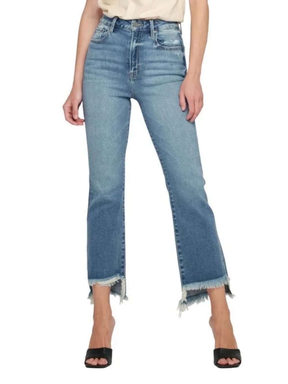 Hidden | High Rise Frayed Hem Cropped Jeans Size 25